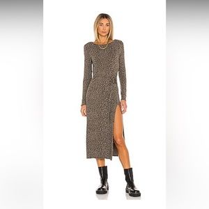 Majorelle Sabrina Dress in Sable Leopard Print - size XS